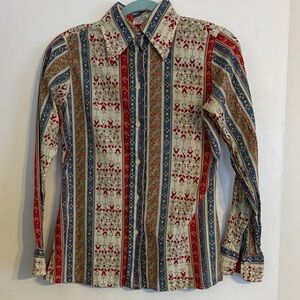 Vintage Women’s Porterhouse by Regina Porter Striped Floral Shirt. Size S